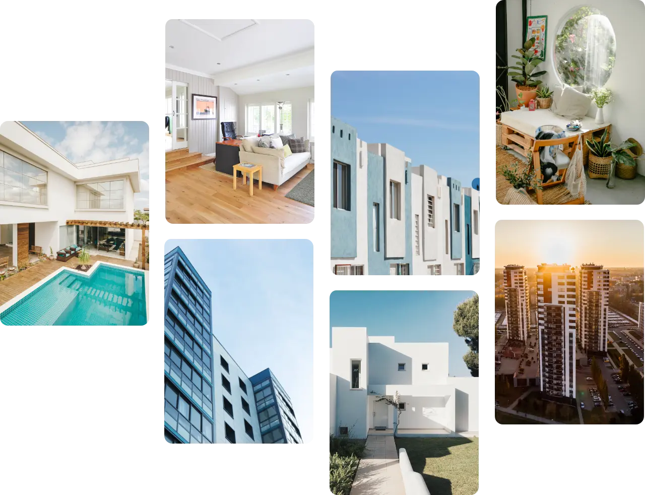 collage-of-modern-buildings-and-rooms